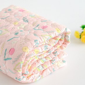 누빔원단 하트 꽃 나염 가방원단 홈패션원단 아로니아 핑크 블루 누빔천, 핑크(1마 150cm * 90cm), 1개
