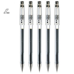 PILOT 하이테크-C 0.3mm 5개 파일롯트 HI-TEC-C 젤 잉크 볼펜, 블랙5개