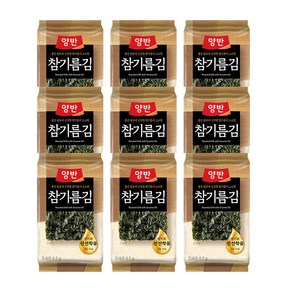 동원 양반 참기름 김 9봉, 4.5g, 9개