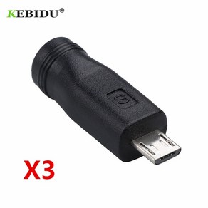 Kebidu 3pcs 5.5x2.1mm 암-미니/마이크로 USB 수 5 핀 DC 전원 파워 서플라이 충전기 어댑터 노트북/태블, 01 3PCS, 3개