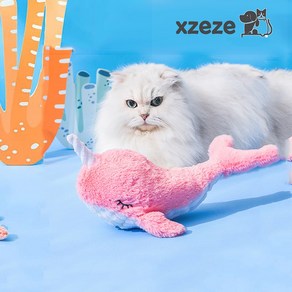 XZEZE 고양이 지능장난감 반려동물 움직이는 바다동물 인형, 1개, 외뿔고래, D04