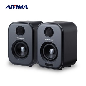 AIYIMA S400 액티브 책장 스피커 80W HiFi 광동축 블루투스 USB DAC TV PC용, 2)With EU Powe, [01] with EU 한국사용가능