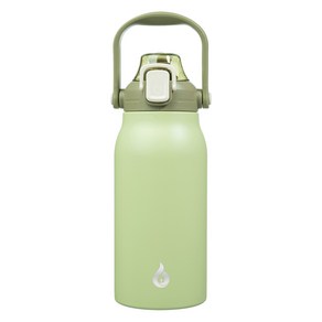 bjpkpk 이중 진공 보온병 빨대 포함, 1개, Light Geen, 1.3L