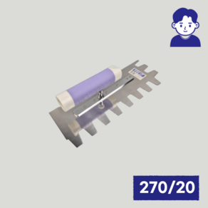 압착고대 타일 갈갈이 톱니 고데 본드고대 흙손 270/20mm, 1개