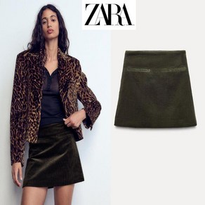 자라 여성 코튼 골덴 크롭 스커트 ZARA 2컬러