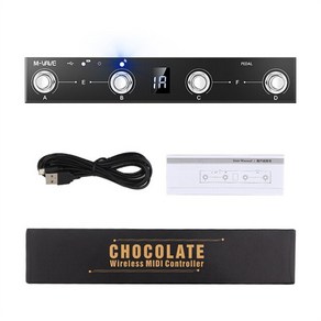 드럼 타악기 M-VAVE 초콜릿 BT 무선 MIDI 컨트롤러 USB 풋 페달 앱 제어 기타 4 스위치 지원, [01] Chocolate, 01 Chocolate