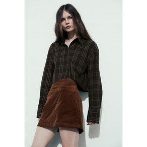 ZARA 자라 크롭 체크 셔츠 8631081 8631/081