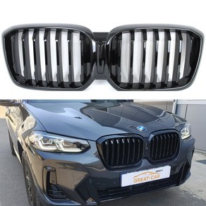 BMW X3 X4 G01 G02 LCI G08 IX3 M퍼포먼스 블랙 그릴, M 타입 블랙