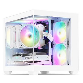 다크플래쉬 dakFlash DCM30 RGB 강화유리 미니타워 컴퓨터 PC 케이스 (화이트), 1개, DCM30 RGB 강화유리 (화이트)