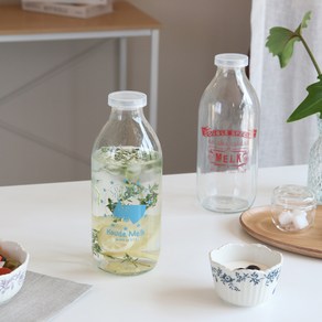 [윤자매네] 일본 다용도 밀폐 우유병 유리병 900ml -2type, 밀크, 1개