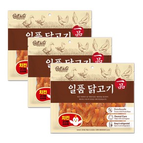 벨버드 일품 치킨 사사미 강아지간식, 3개, 300g, 고구마사사미