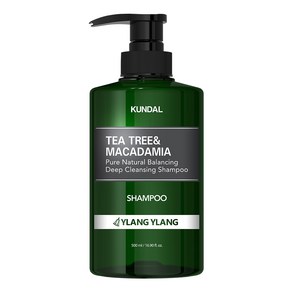 쿤달 티트리 앤 마카다미아 딥 클렌징 지성 샴푸 일랑일랑향, 500ml, 1개