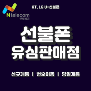 [오늘통신] 선불유심 KT LG SK 연체폰 정지폰 사용 가능 앤텔레콤 선불폰, LG선불유심 (3사연체폰 사용가능), 1개