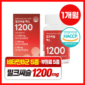 담을수록 밀크씨슬 맥스 1200 / 식약처인증 고함량 밀크씨슬 실리마린 600mg 간영양제, 1박스, 60정