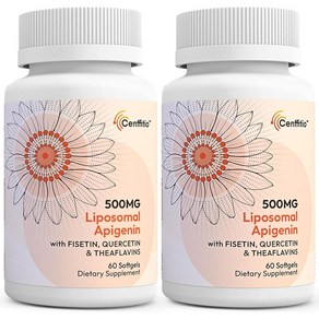 Cenffitio 리포솜 아피제닌 500mg 소프트젤 피세틴 케르세틴 테아플라빈 보충제 4개월 분량