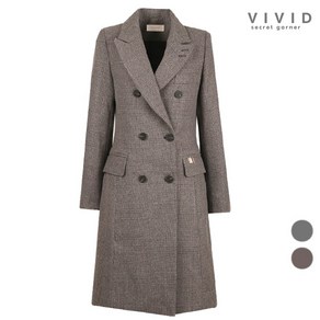 비비드시크릿가너 VIVID 여성 겨울 글랜체크 퀼딩 하프코트