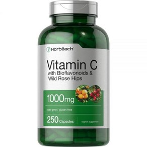 Hobaach Vitamin C Bioflavonoid Rose Hips 호르바흐 비타민 C 바이오플라보노이드 로즈 힙스 1000mg 250캡슐, 호바흐, 1개, 250정