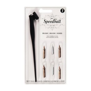 스피드 볼 오블리크 세트 펜촉 6개와 엘보우 타입 펜대 Speed Ball At Oblique Dip Pen