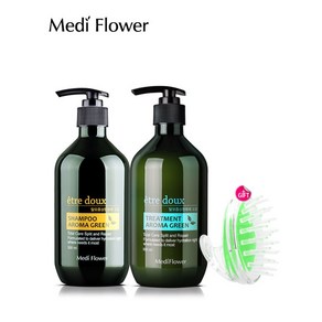 메디플라워 아로마 그린 탈모 샴푸 500ml+트리트먼트 500ml+두피마사지기