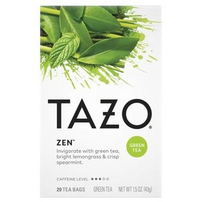 [미국직배송]타조 젠 그린티 20개입 Tazo Zen Tea - 20ct, 43g, 1개