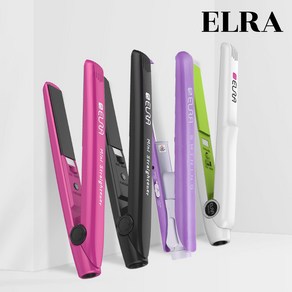 엘라 컬러 미니 고데기 판고데기 휴대용 앞머리 뿌리 볼륨 매직기, 블랙, EMS-7112
