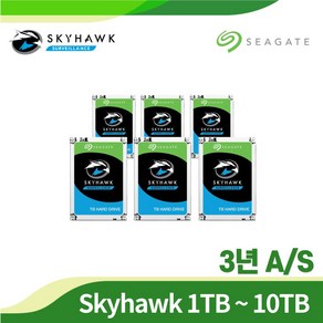 씨게이트 3년 보증 스카이호크 HDD CCTV DVR용 저장장치 1TB 2TB 3TB 4TB 6TB 8TB 10TB 하드디스크, 씨게이트 SkyHawk 정품 1TB