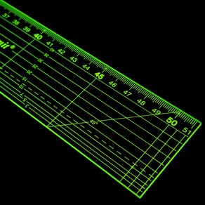 행복한다이세상 고급 형광시접자 5cm x 51cm 퀼트자 재단자 제도용자, 1개