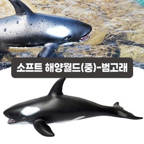 [세계유통] 소프트 해양월드(중) 범고래 / 말랑말랑한 재질의 고래피규어 고래장난감