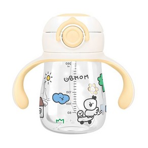 유비맘 트라이탄 데일리 빨대컵 260ml, 1개, 옐로우
