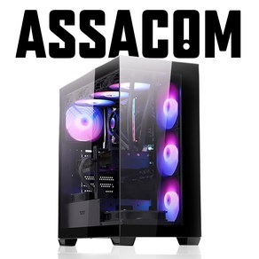 아싸컴 AMD 9700X/4070ti슈퍼 조립PC 게이밍컴퓨터 조립컴퓨터 본체 게임용 게이밍PC 배그 스팀 데스크탑, 블랙, (QHD/4K), 1TB, 32GB, Fee DOS