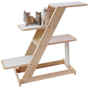더따슴 고양이 스크래쳐 먼치킨 5단 DIY 원목 캣타워, 크림, 1개