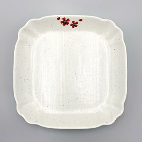 굿다이닝 멜라민 동백 사각찜접시, G-0636(29.6×29.6×3.8cm), 1개