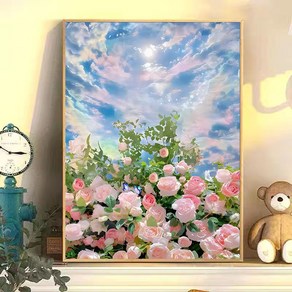 코지하루 DIY 명화그리기 유화 그림 그리기 피포 페인팅 아크릴화 40x50, 하늘과 꽃B (A288)