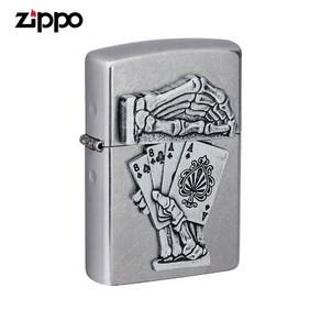 ZIPPO 라이터 엠블렘 49536 Dead Mans Hand Emblem Design 오일+심지+부싯돌 3종세트 포함