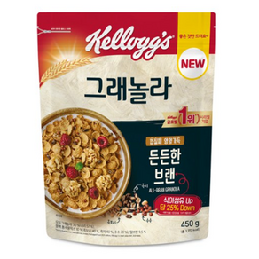 켈로그 든든한 브랜 그래놀라 시리얼, 450g, 5개