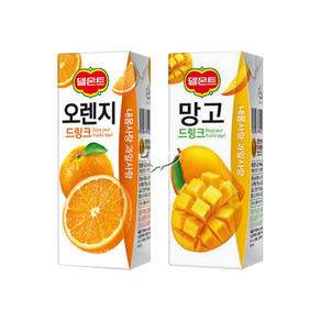 델몬트 드링크팩 2종 190ml 오렌지 10팩+망고 10팩 총20팩, 1세트