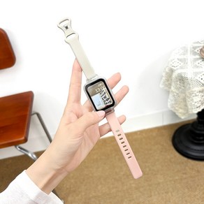 SujuNex 실리콘 믹스컬러 스트랩 Compatible with Xiaomi Mi Band 8 Po (샤오미 미밴드8프로) & 9 Po (샤오미 미밴드9프로), 연베이지(핑크색), 1개