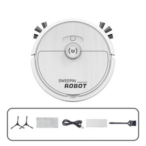 DS 소흡일체 로봇청소기 무선 스마트 장애물 회피 USB충전 긴걸이항속 저소음 초흡력 로봇청소기, 화이트