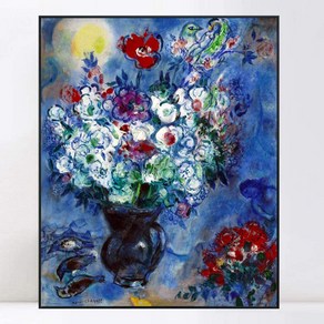 노 브랜드 액자 캔버스 Giclee 인쇄 아트 플라워 (Mac Chagall Wall Atblack Slim Famex), no fame