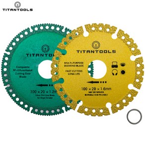 다이아몬드 그라인더날 1+1 Diamond Cutting Wheel 슬라이딩톱날 금속 철근 스테인레스 스틸 커팅 앵글 그라인더 잘단 휠 타이탄툴스, 1개