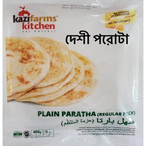 S. N. FOOD 냉동 플레인 파라타 FROZEN RUTI PARATHA PLAIN KAZI 400g/5장 (세일 4팩/총20장), 4개, 400g