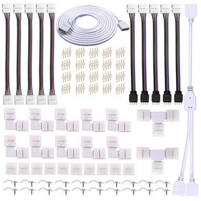 5050 10mm 4Pin RGB LED 스트립 양방향 분배기 스트립 연결을 위한 DIY 액세서리용 커넥터 키트, 1세트