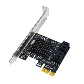 PCIE to SATA3.0 4 포트 확장 어댑터 카드 PCIE SATA 3 확장 카드 빠른 데이터 전송 6GB S, 한개옵션0