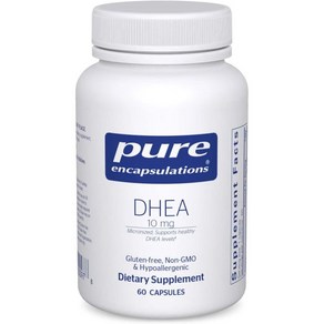 Pue Encapsulations DHEA 면역 지지 대사 및 호르몬 균형을 위한 부신 보충제인 순수 캡슐화 10mg 미량 포함 60캡슐, 60 Count (Pack of 1), 1개, 60정