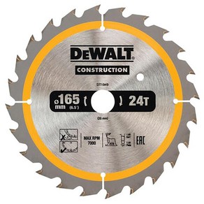 디월트 DCS391용 원형톱날 DT1949 목공용 외경165mm