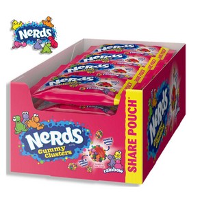 너드 구미 클러스터 레인보우 츄이캔디 3oz(85g) 12팩입 Nerds Gummy Clusters Chewy rainbow Candy 3oz/85g 12 packages