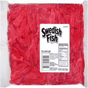 Swedish Fish Soft & Chewy Candy Red 5 Pound Bag 스웨덴 생선 소프트 & 쫄깃한 캔디 레드 5파운드 가방