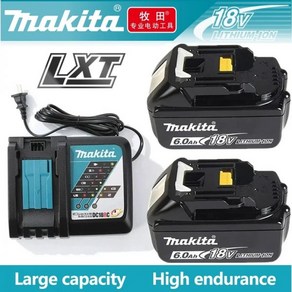 마끼다충전배터리 마키타 충전식 전동 공구 배터리 교체형 LED 리튬 이온 6.0 Ah 18V LXT BL1860B BL1860BL1850 BL1830 100% 정품, Makita 5Ah, 1개