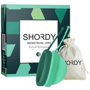 SHORDY Reusable Menstual Disc Set of 2 (Small & Lage) 100% Medical-Gade Silicone Flexible & Lea, 그린 및 다크 그린, 1개