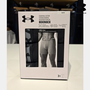 {국내매장판} 언더아머 대전점 남성 UA 에센셜 코튼 6인치 Boxejock® 3장 드로즈 팬티 1387429-001 355686